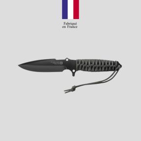Mes Le Maraudeur paracord 550 (gladde kling) + kydex schede zonder molle bevestiging - Zwart - TB Outdoor