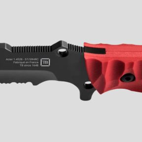 Messer Le Maraudeur G10 toxifiziert (Wellenschliff) + Kydex-Scheide ohne Molle-Befestigung - Rot - TB Outdoor