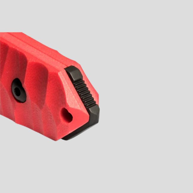 Faca Le Maraudeur G10 toxificado (lâmina serrilhada) + estojo kydex sem fixação molle - Vermelho - TB Outdoor