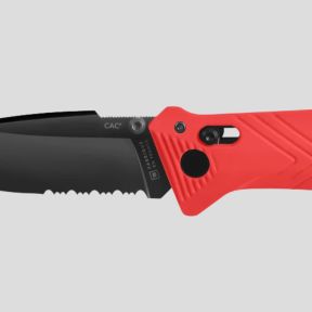 Coltello tascabile C.A.C.® (lama seghettata) - Rosso - TB Outdoor