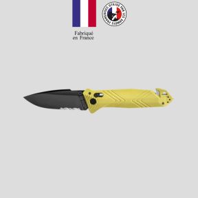 Coltello tascabile C.A.C.® (lama seghettata) - Giallo - TB Outdoor