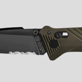 Couteau de poche C.A.C.® (lame dentelée) - Vert Olive - TB Outdoor