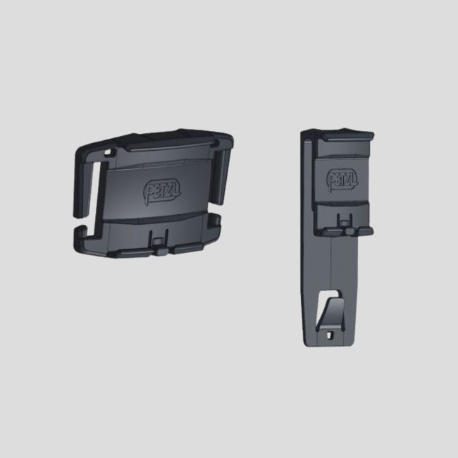 Platinas Molle Adapt para montagem de uma lanterna frontal Aria num sistema de fixação Molle - Petzl