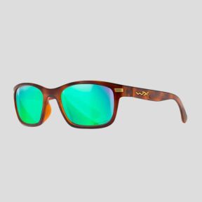 Lunettes de soleil Helix (verres Captivate™ polarisés et miroirs Verts) - Marron Tacheté - Wiley X