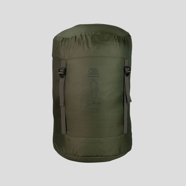 Śpiwór mumia Defender 450 (-7 do -1°C i +) - Zielony Oliwkowy - Highlander