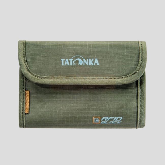 Cartera con solapa de velcro RFID block - Oliva - Tatonka