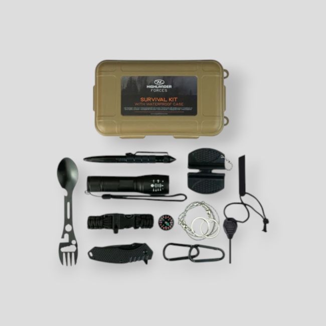 Kit di sopravvivenza con cassetta stagna - Highlander Outdoor