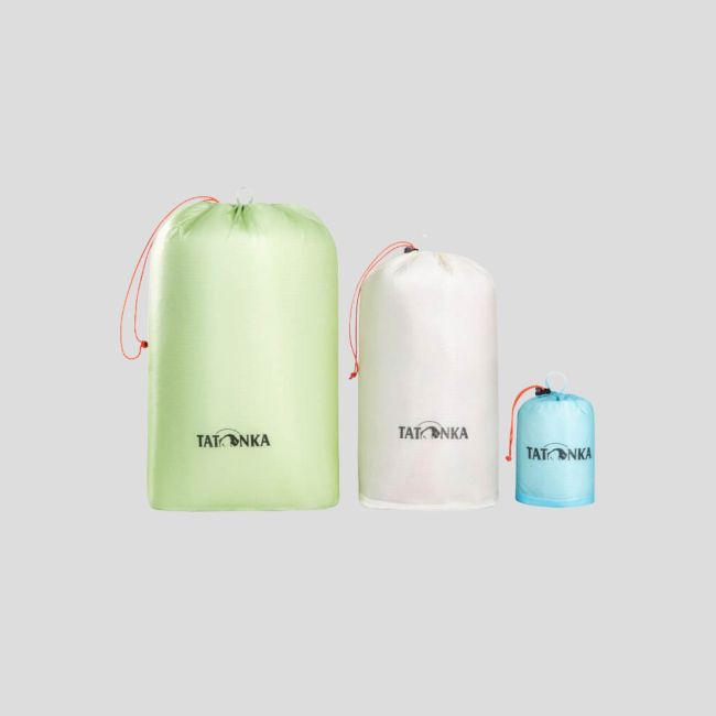 Opbergtas (3 stuks) - Groen Wit Blauw - 0,5L+5L+10L - Tatonka