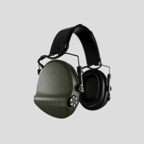 Casco antirumore con archetto in cuoio nero e anelli in schiuma Suprême X2 (SNR : 29db) - Verde Oliva - MSA Sordin