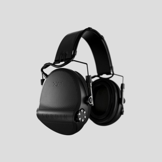 Casque anti-bruit avec serre-tête en cuir noir et anneaux en gel Suprême X2 (SNR : 29db) - Noir - MSA Sordin