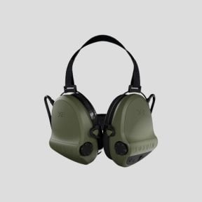 Casco antiruido con arnés de nuca en tela negra y anillos de gel Suprême X2 (SNR: 29 dB) - Verde Oliva - MSA Sordin
