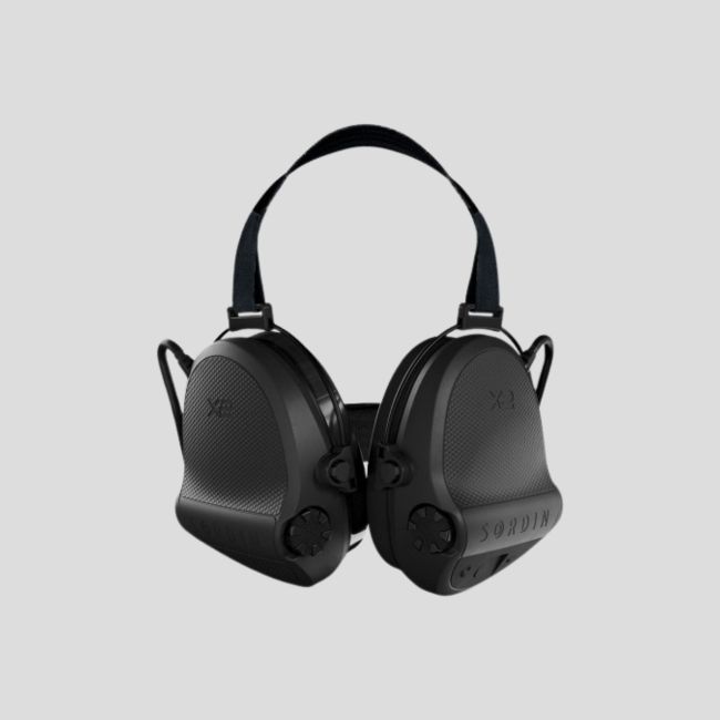 Casque anti-bruit avec serre-nuque en tissu noir et anneaux en gel Suprême X2 (SNR : 29db) - Noir - MSA Sordin