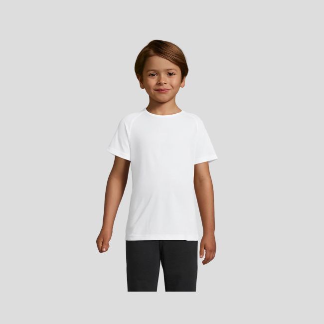 Kurzarm-Raglan-T-Shirt Sporty Kinder - Weiß - Sol's