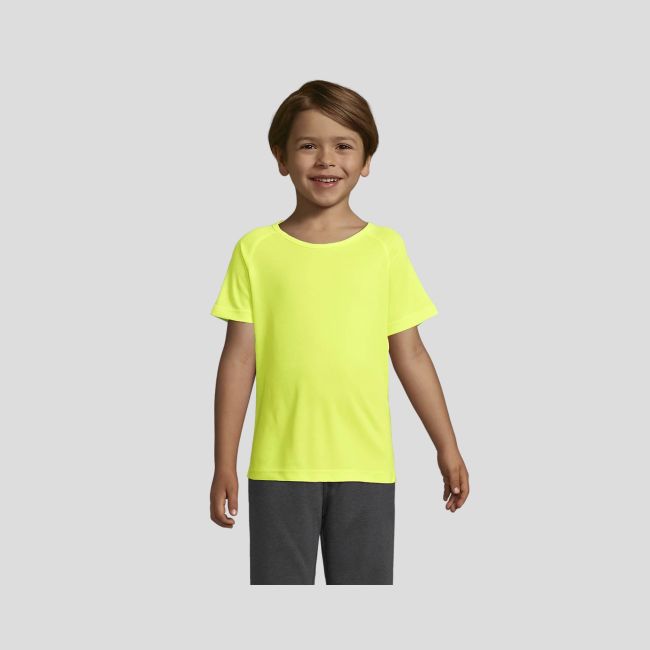 T-shirt a maniche corte raglan Sporty bambino - Giallo Fluo - Sol's