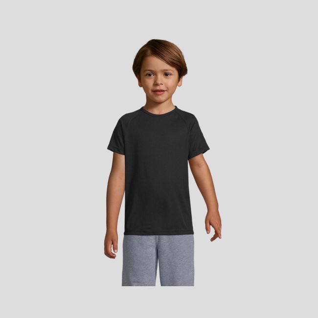 Kurzarm-Raglan-T-Shirt Sporty Kinder - Schwarz - Sol's