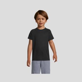 Camiseta de mangas cortas raglan Sporty infantil - Negro - Sol's