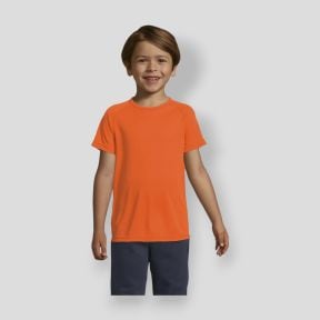 Tee-shirt à manches courtes raglan Sporty enfant - Orange Fluo - Sol's