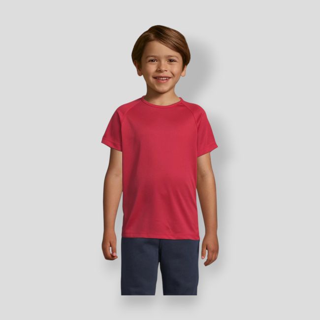 T-shirt met korte raglanmouwen Sporty kind - Rood - Sol's