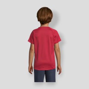 Camiseta de manga corta raglán Sporty niño - Rojo - Sol's