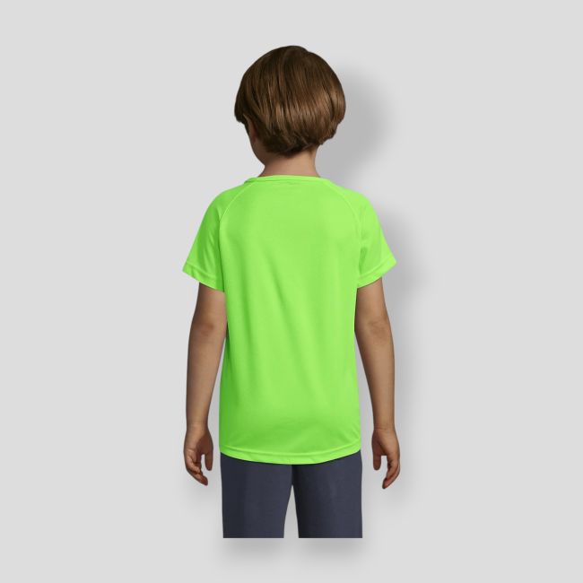 T-shirt de mangas curtas raglan Sporty infantil - Verde Fluo - Sol's