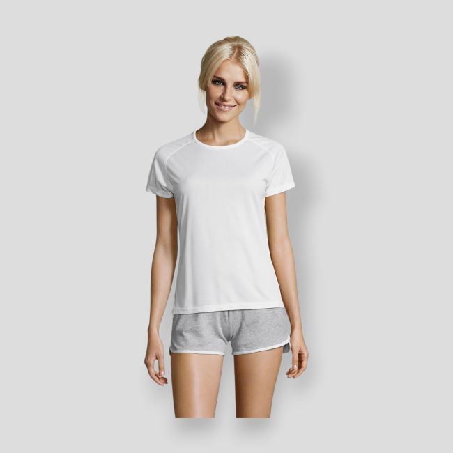 Camiseta de manga corta raglán Sporty mujer - Blanco - Sol's