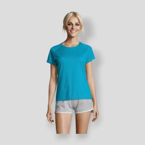 T-shirt a maniche corte raglan Sporty donna - Aqua - Sol's