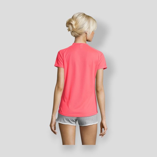Tee-shirt à manches courtes raglan Sporty femme - Corail Fluo - Sol's