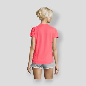 Tee-shirt à manches courtes raglan Sporty femme - Corail Fluo - Sol's