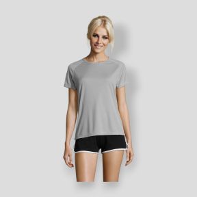 T-shirt met korte raglanmouwen Sporty dames - Zuiver Grijs - Sol's