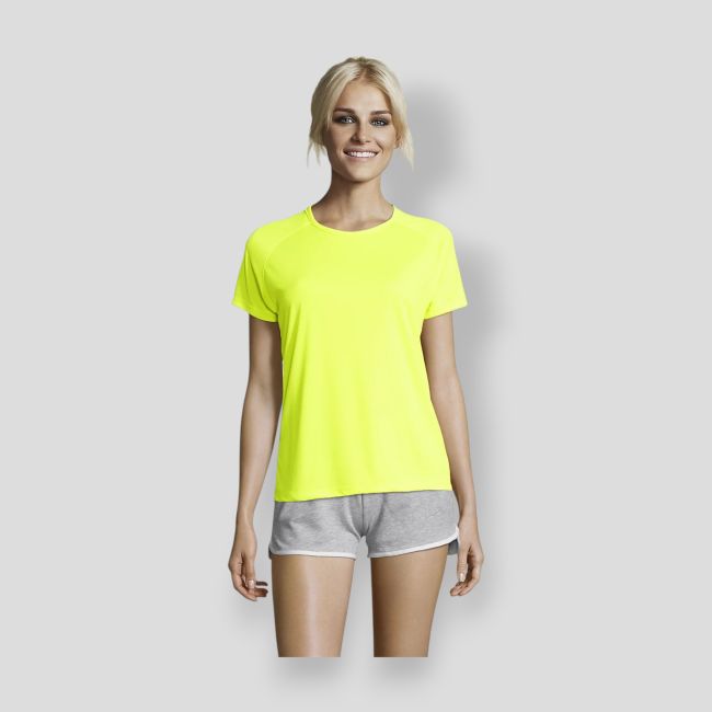T-shirt a maniche corte raglan Sporty donna - Giallo Fluo - Sol's