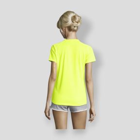 Tee-shirt à manches courtes raglan Sporty femme - Jaune Fluo - Sol's