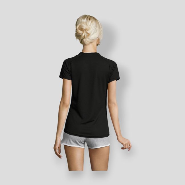 Tee-shirt à manches courtes raglan Sporty femme - Noir - Sol's