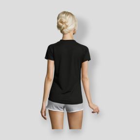 T-shirt met korte raglanmouwen Sporty dames - Zwart - Sol's