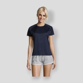 Kurzärmliges Raglan-T-Shirt Sporty Damen - French Marine - Sol's