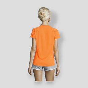 T-shirt met korte raglanmouwen Sporty dames - Fluor Oranje - Sol's