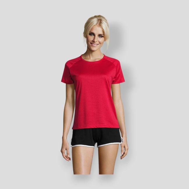 T-shirt a maniche corte raglan Sporty donna - Rosso - Sol's