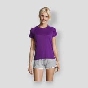 Tee-shirt à manches courtes raglan Sporty femme - Violet Foncé - Sol's
