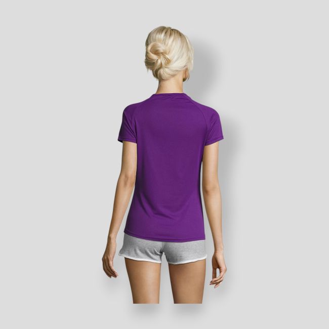 T-shirt met korte raglanmouwen Sporty dames - Donkerpaars - Sol's