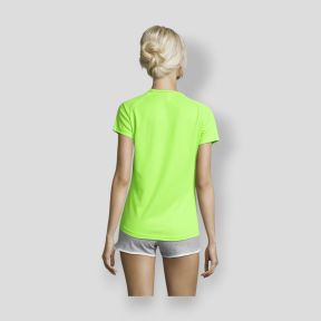 T-shirt met korte raglanmouwen Sporty dames - Fluor Groen - Sol's