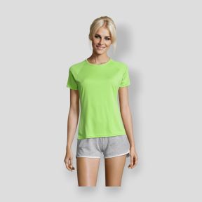 T-shirt de mangas curtas raglan Sporty feminina - Verde Maçã - Sol's