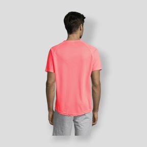 T-shirt de mangas raglan Sporty homem - Coral Fluo - Sol's