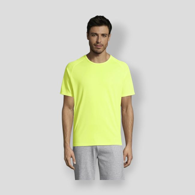 Tee-shirt met raglanmouwen Sporty heren - Fluorogeel - Sol's