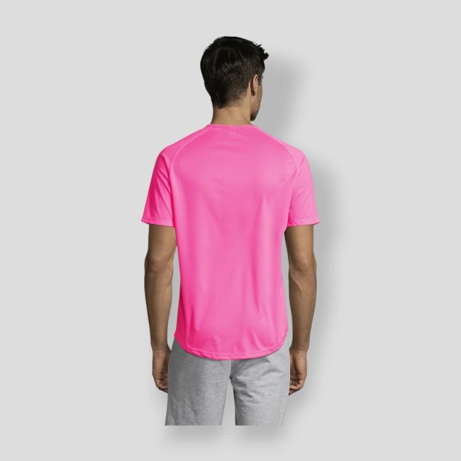 T-shirt de mangas raglan Sporty homem - Rosa Fluo - Sol's