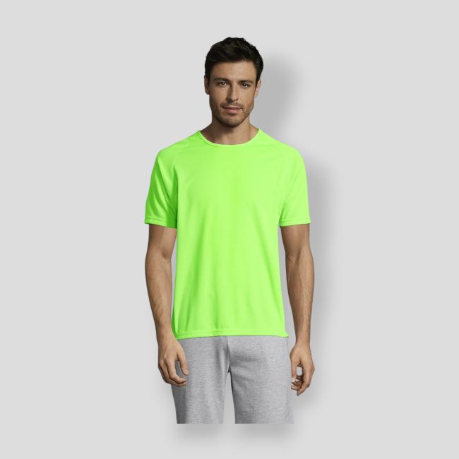 T-shirt de mangas raglan Sporty homem - Verde Fluo - Sol's