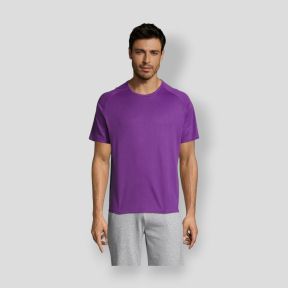 Tee-shirt met raglanmouwen Sporty heren - Donkerpaars - Sol's