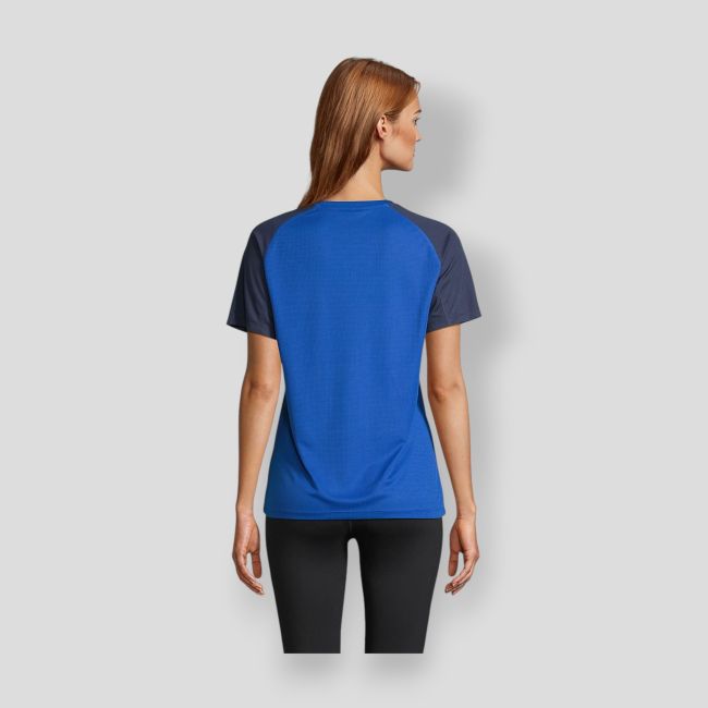 Tee-shirt met raglanmouwen Vortex dames - French Marine/Royal - Sol's