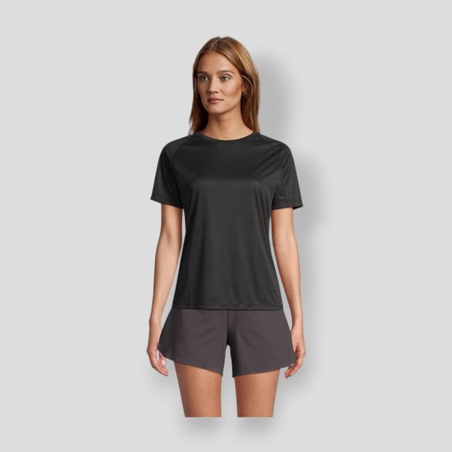 Damen Raglan-T-Shirt Vortex - Schwarz - Sol's