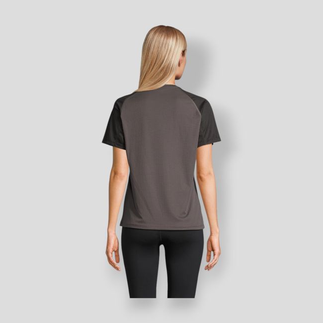Camiseta de manga raglán Vortex mujer - Negro/Antracita - Sol's