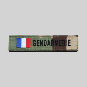 Gestickte Namensstreifen Gendarmerie auf Klettverschluss mit französischer Flagge - Camo CE