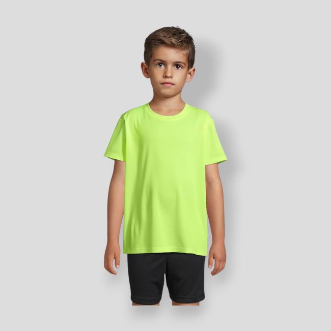 T-shirt de desporto Sprint infantil - Amarelo Fluo - Sol's